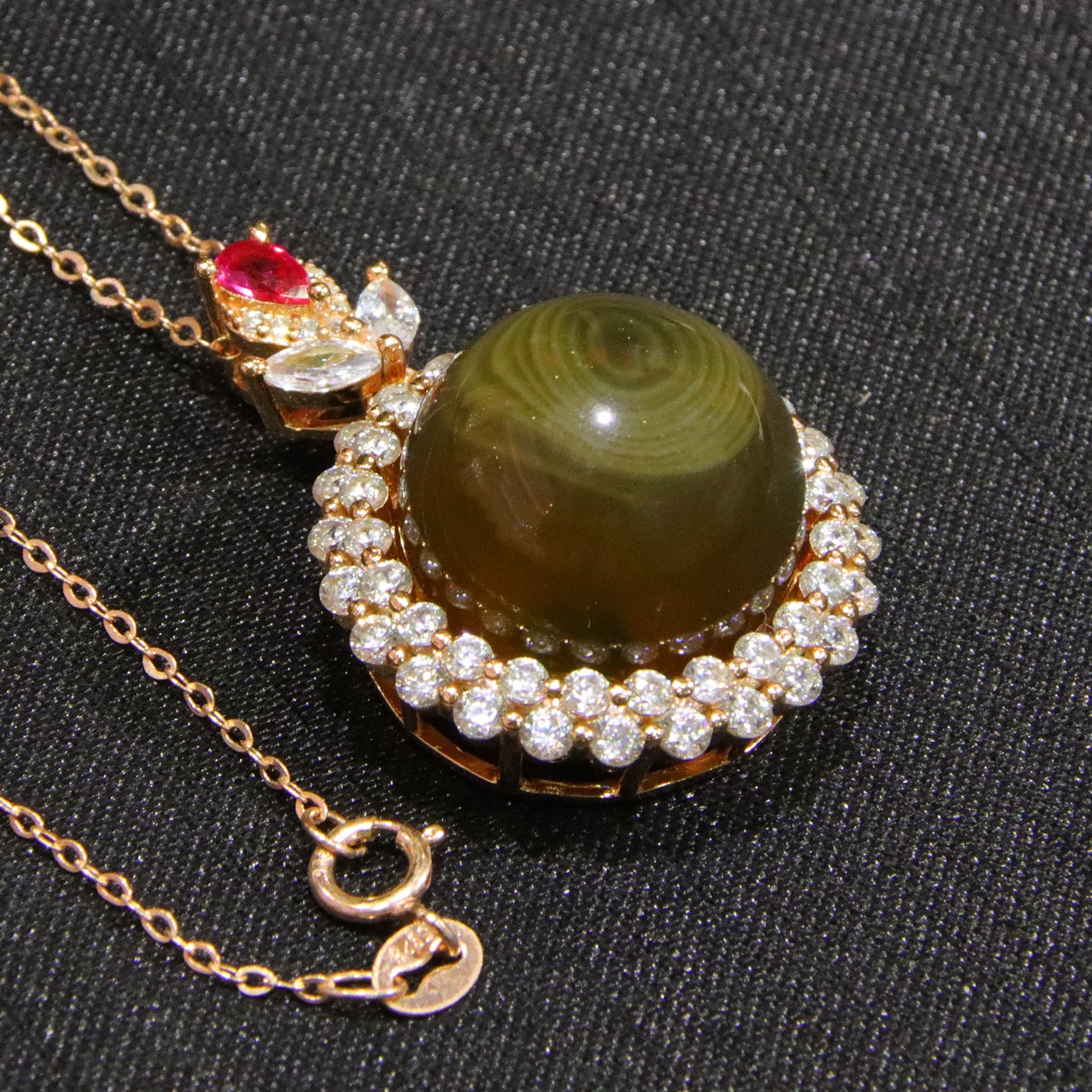 925 silver fashion blue amber diameter 16mm 0.008kg ladies necklace pendant