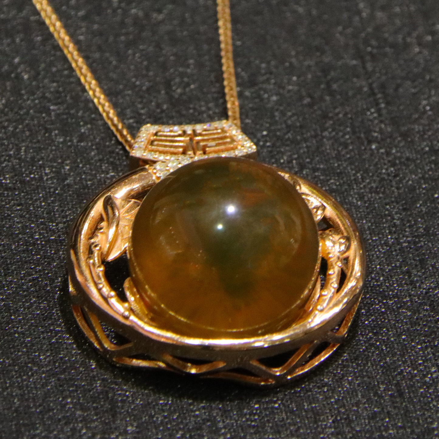 925 silver fashion blue amber diameter 17mm 0.011kg ladies necklace pendant
