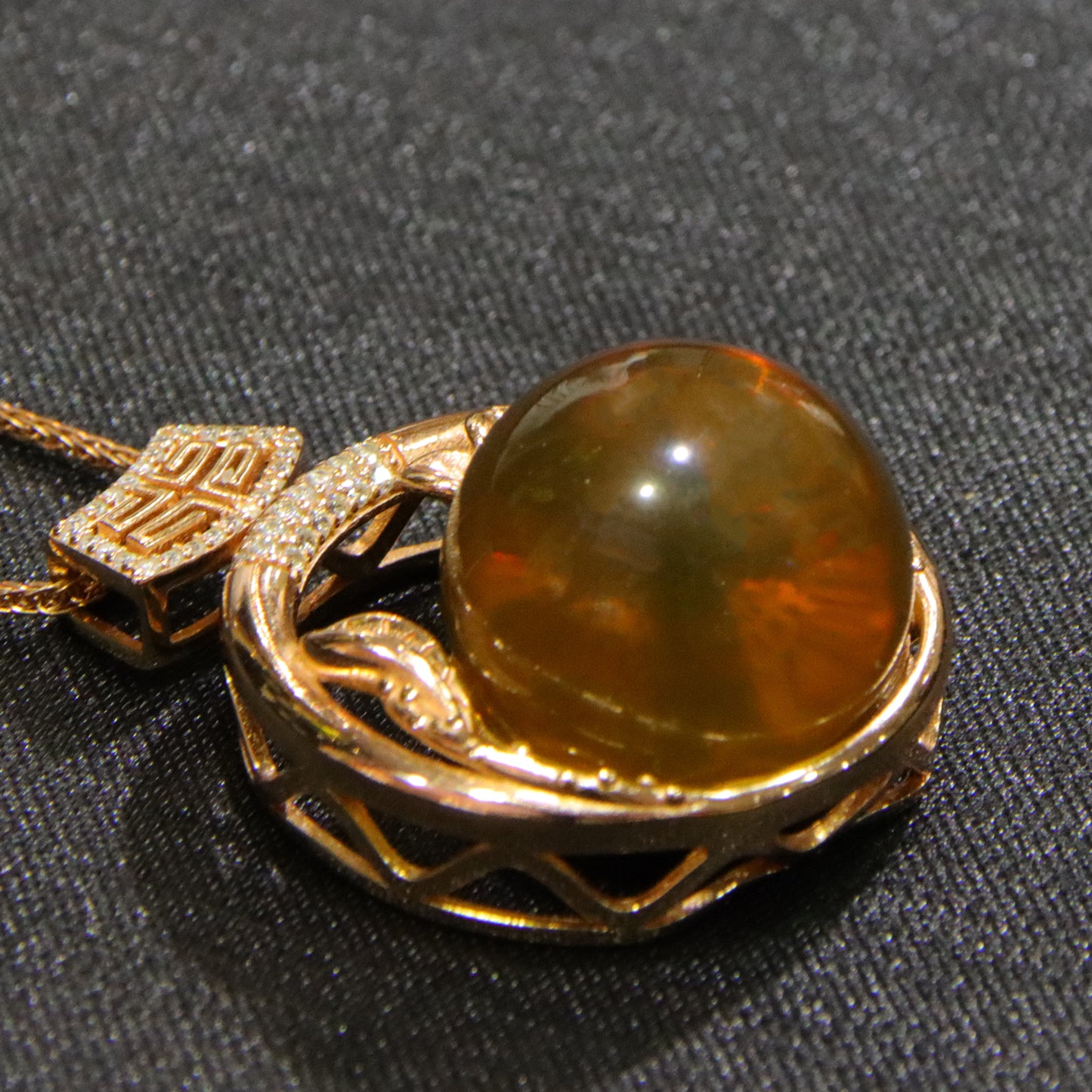 925 silver fashion blue amber diameter 17mm 0.011kg ladies necklace pendant
