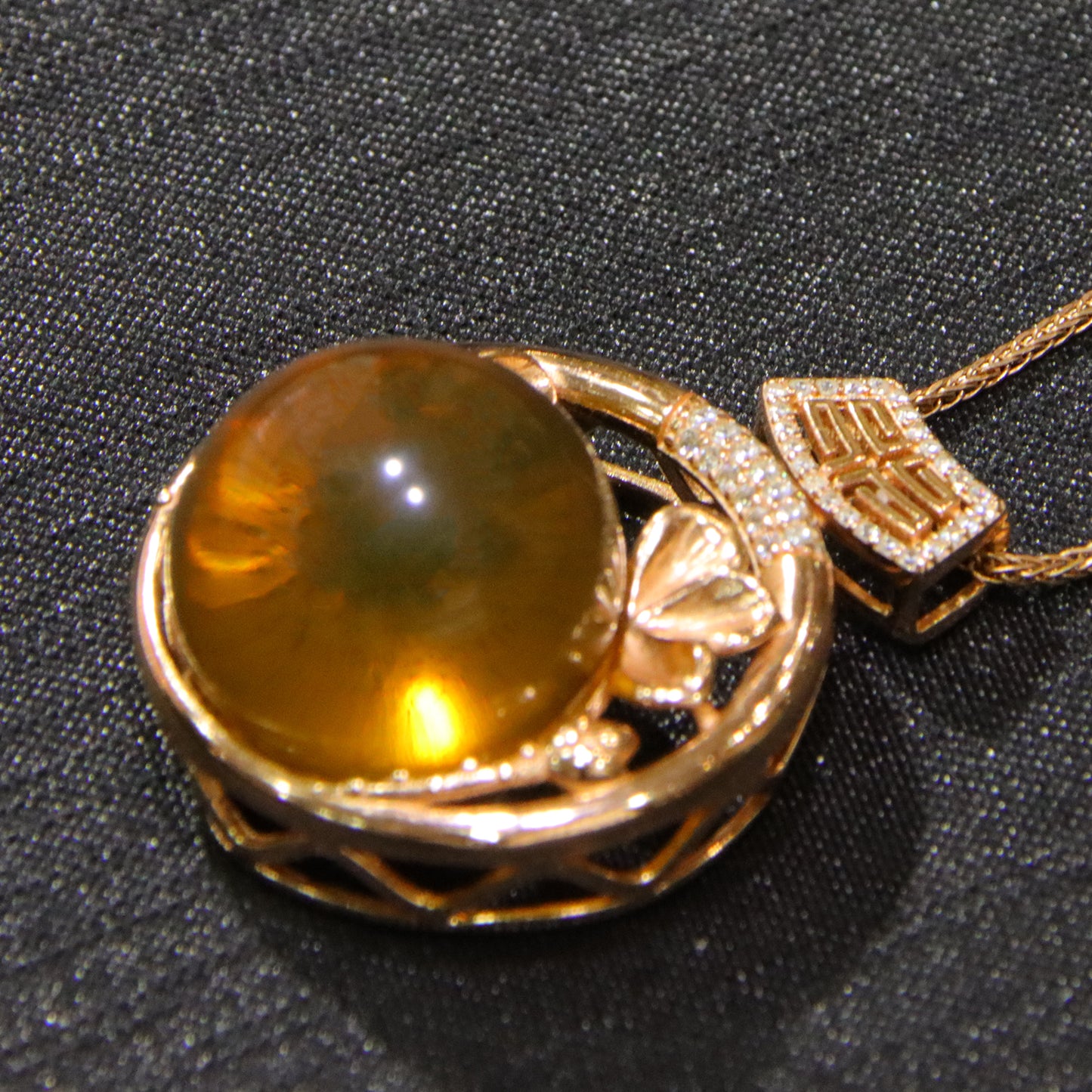 925 silver fashion blue amber diameter 17mm 0.011kg ladies necklace pendant