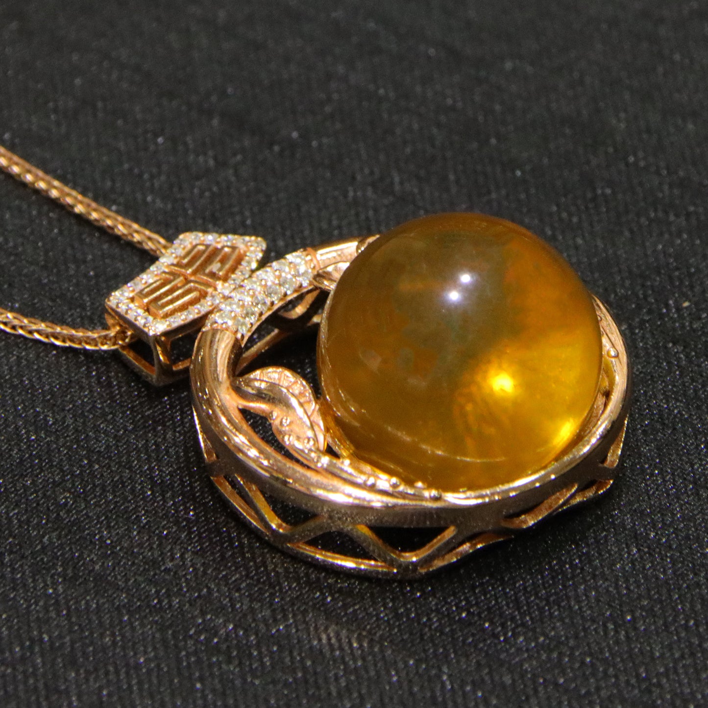 925 silver fashion blue amber diameter 17mm 0.011kg ladies necklace pendant