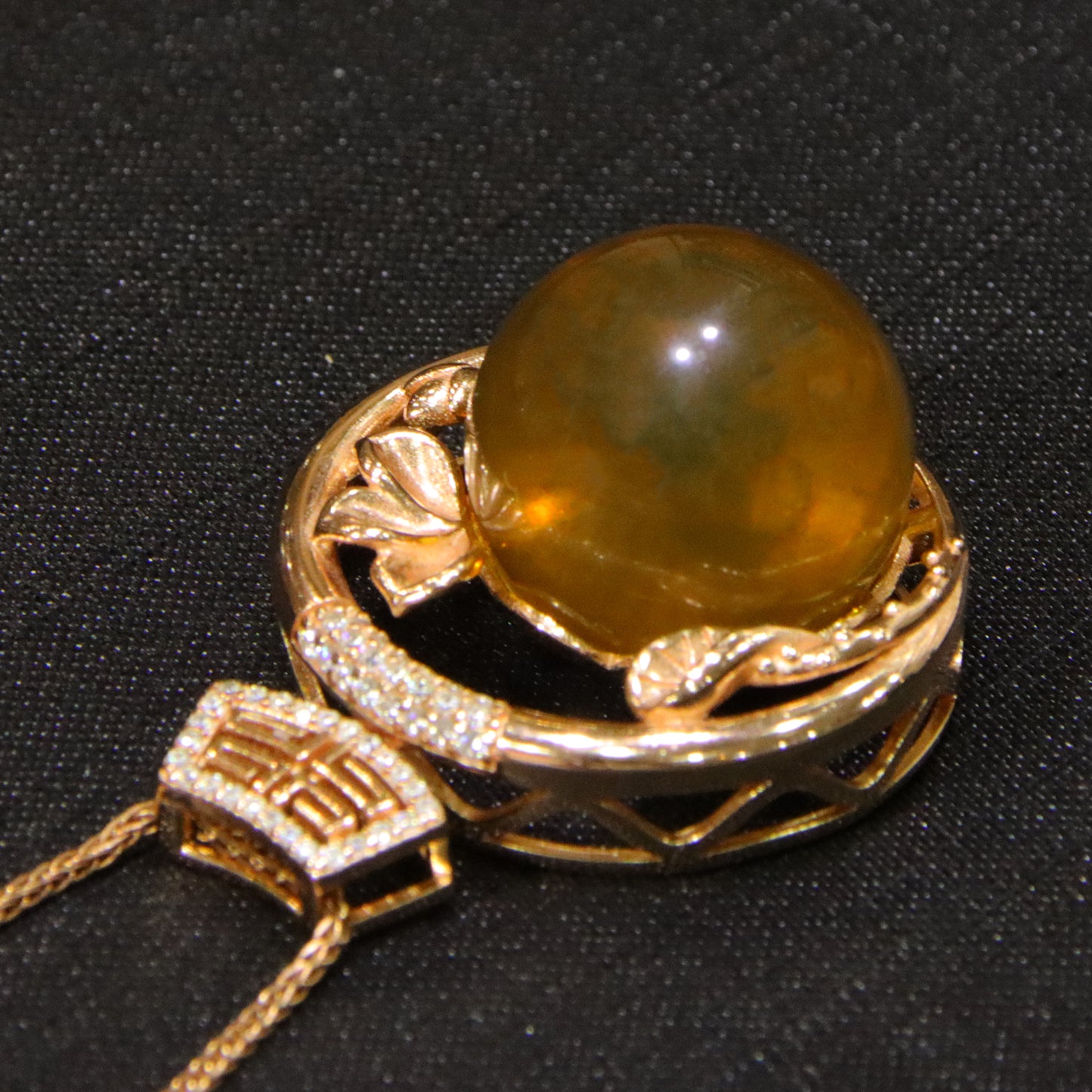 925 silver fashion blue amber diameter 17mm 0.011kg ladies necklace pendant