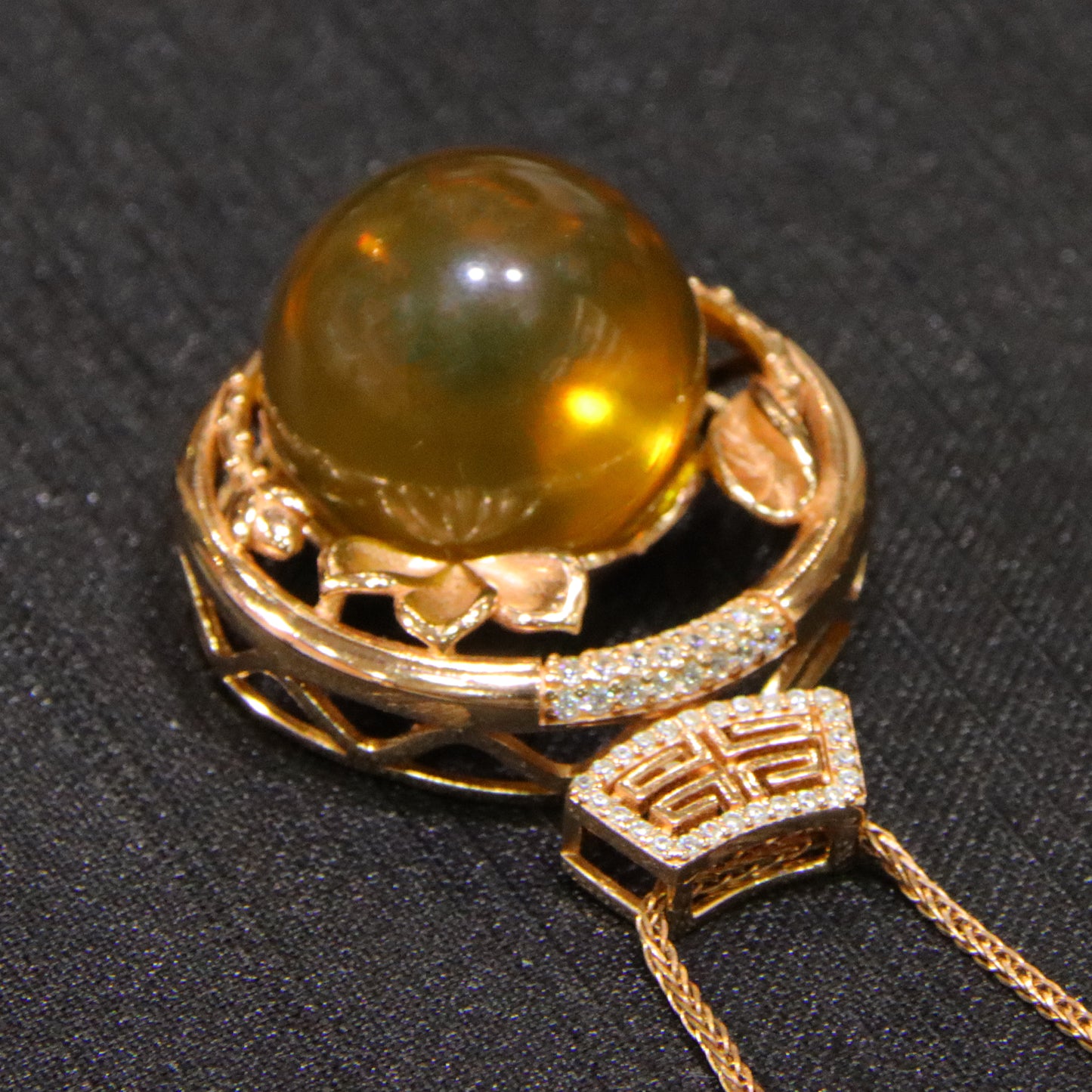 925 silver fashion blue amber diameter 17mm 0.011kg ladies necklace pendant