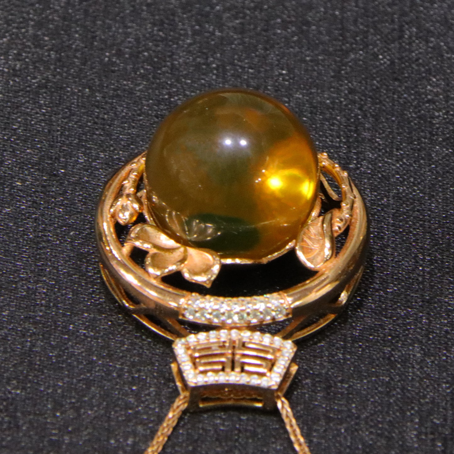 925 silver fashion blue amber diameter 17mm 0.011kg ladies necklace pendant