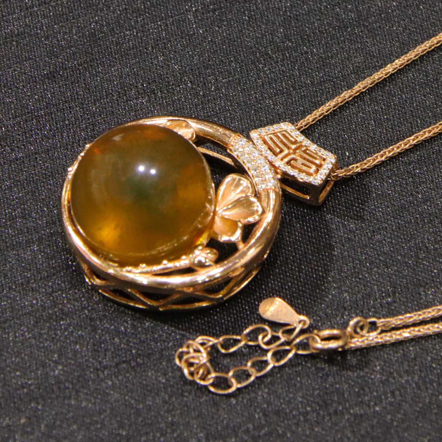 925 silver fashion blue amber diameter 17mm 0.011kg ladies necklace pendant
