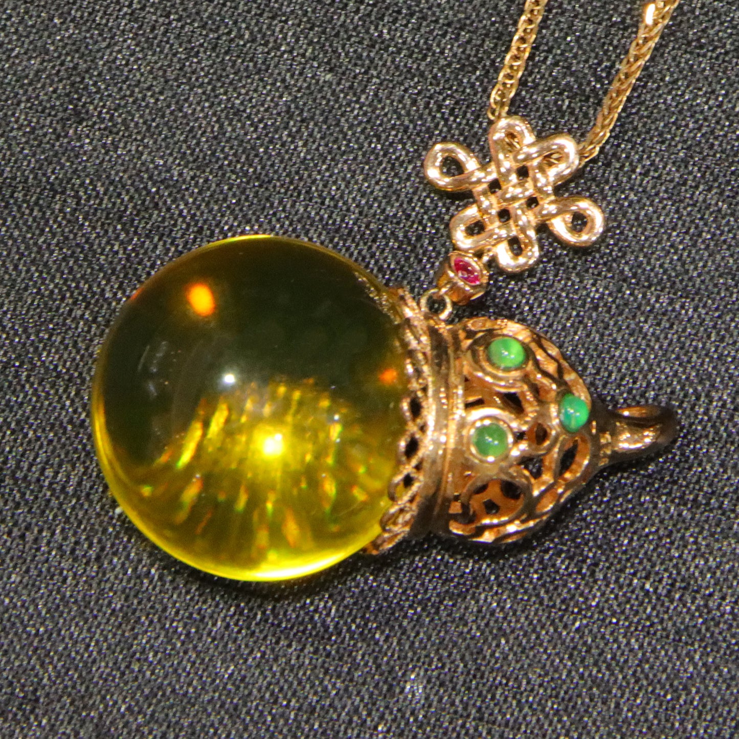 925 silver fashion blue amber diameter 20mm 0.011kg ladies necklace pendant