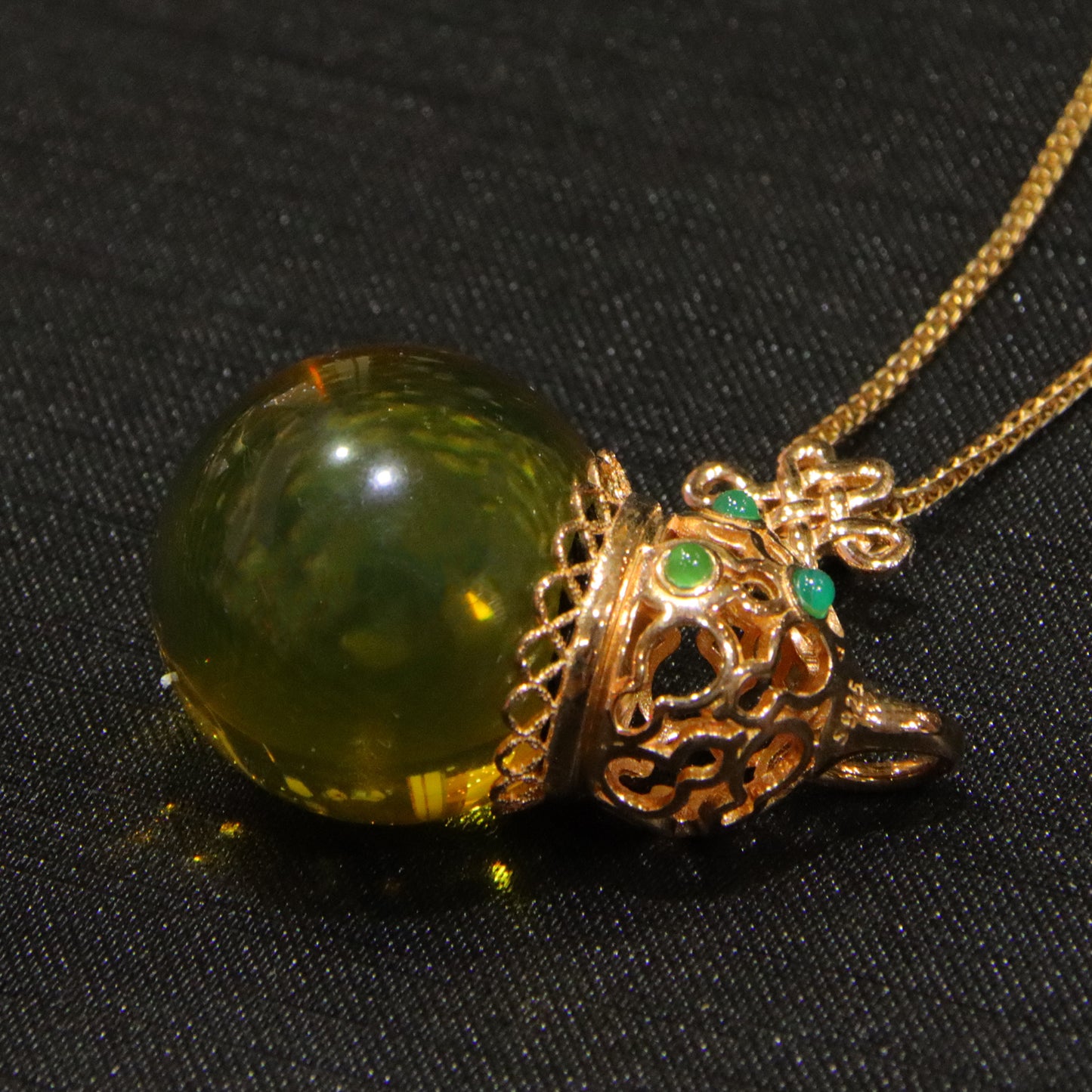 925 silver fashion blue amber diameter 20mm 0.011kg ladies necklace pendant