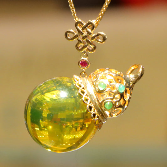 925 silver fashion blue amber diameter 20mm 0.011kg ladies necklace pendant