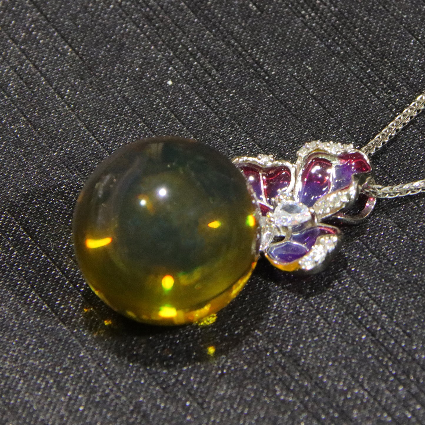 925 silver fashion blue amber diameter 19mm 0.007kg ladies necklace pendant