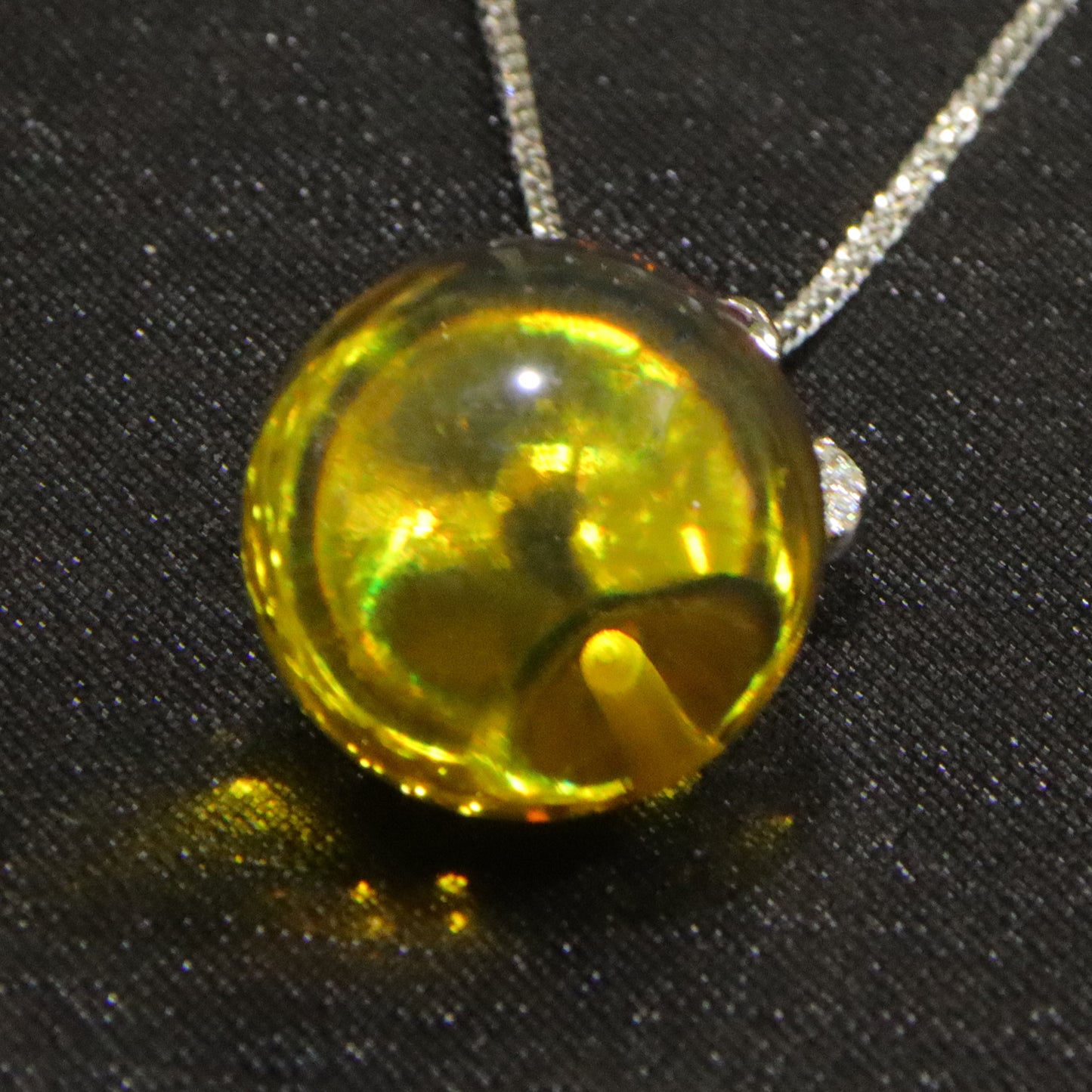 925 silver fashion blue amber diameter 19mm 0.007kg ladies necklace pendant