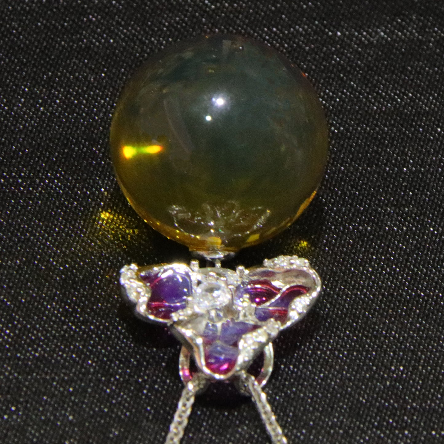 925 silver fashion blue amber diameter 19mm 0.007kg ladies necklace pendant