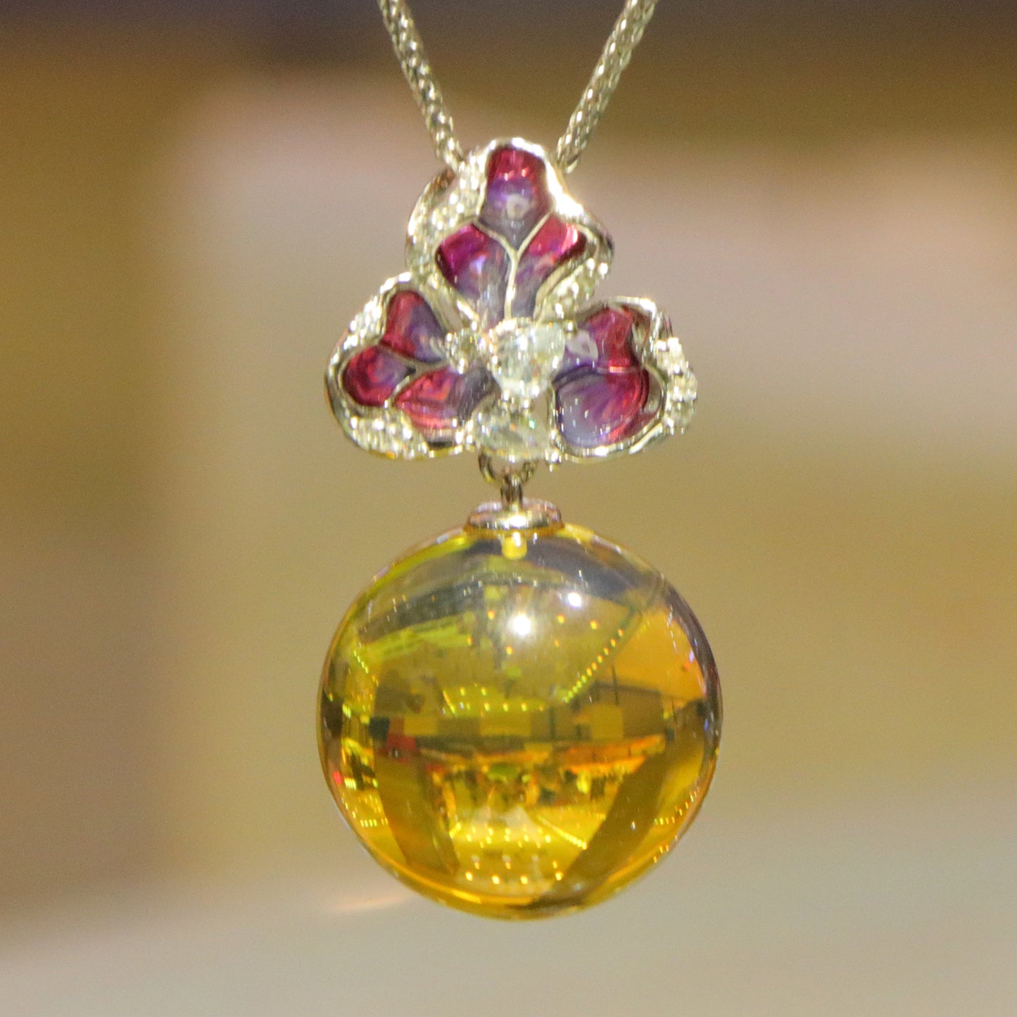 925 silver fashion blue amber diameter 19mm 0.007kg ladies necklace pendant