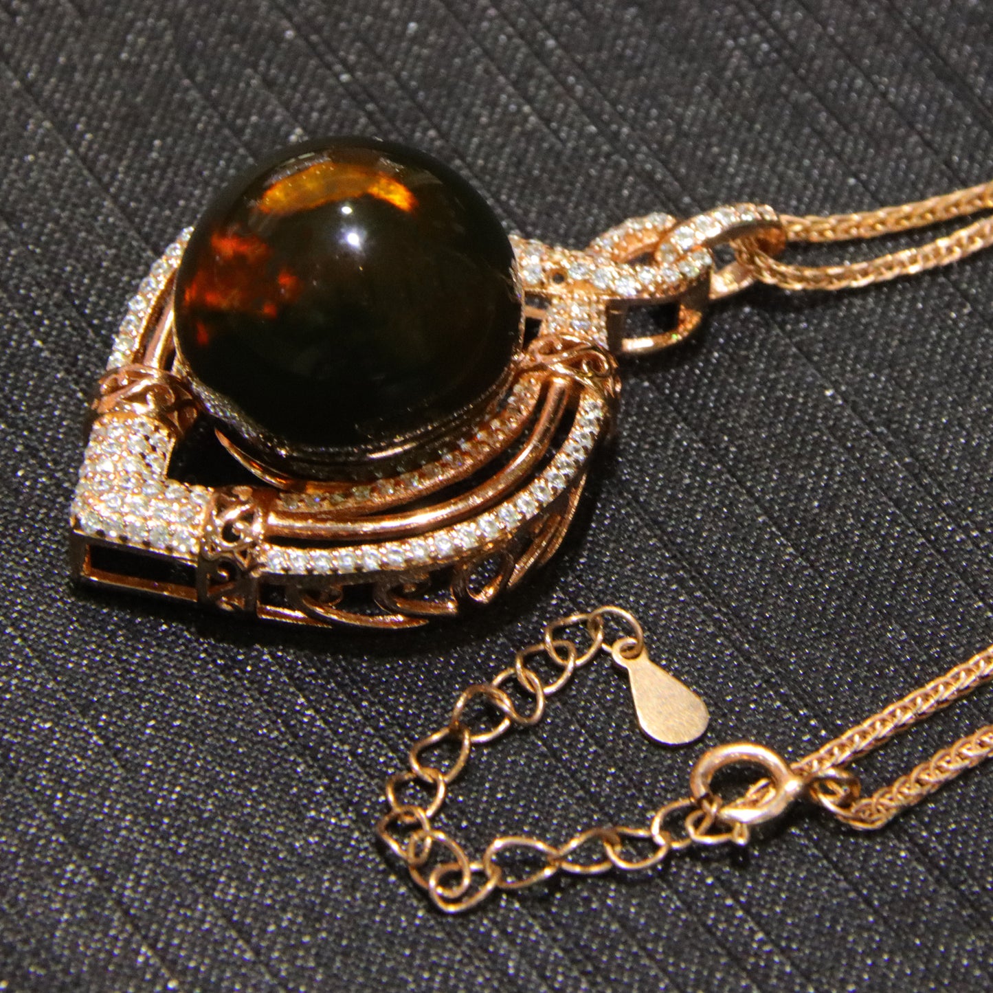 925 silver simple blue amber diameter 16mm 0.009kg women's necklace pendant