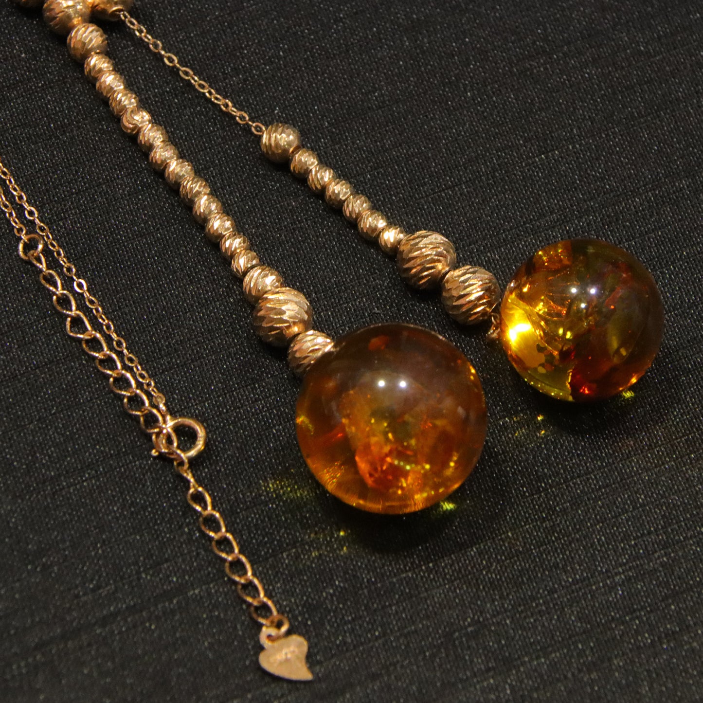 Retro simple blue amber diameter 15 18mm 0.011kg women's necklace pendant