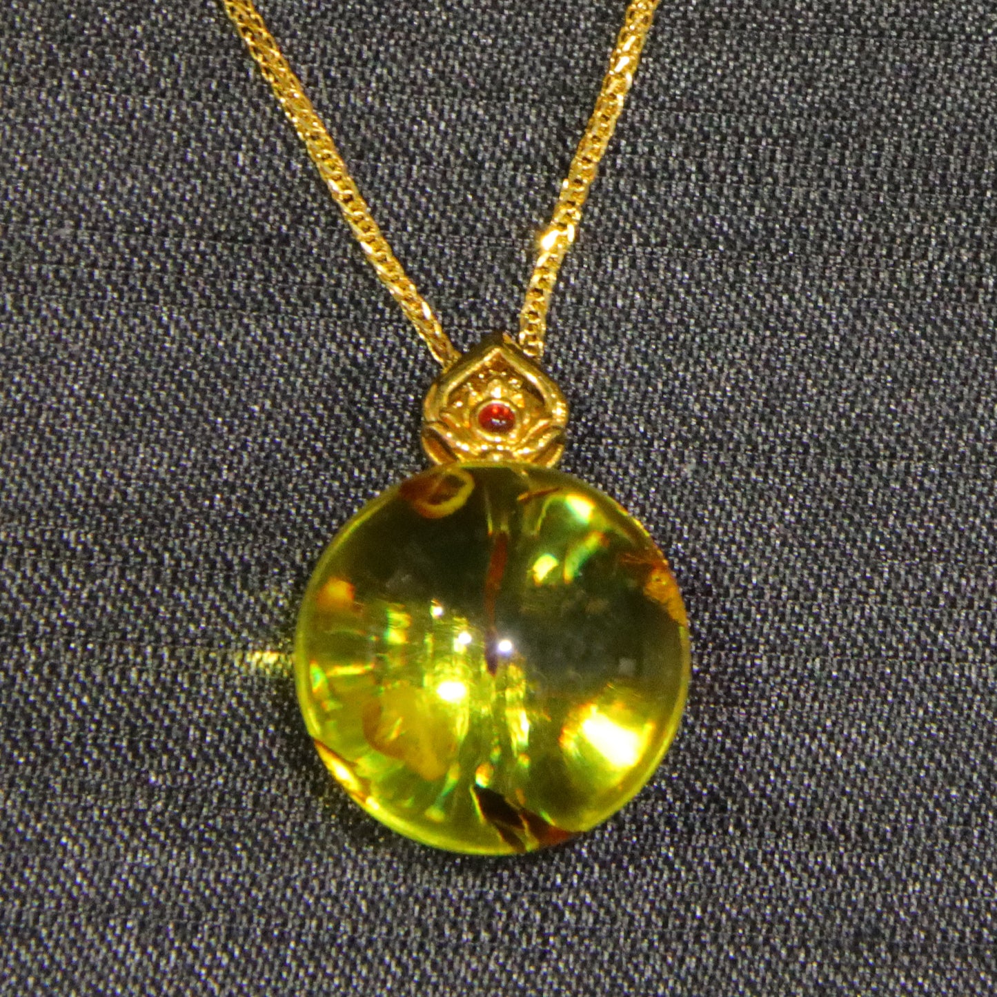 925 silver fashion blue amber diameter 17mm 0.005kg ladies necklace pendant