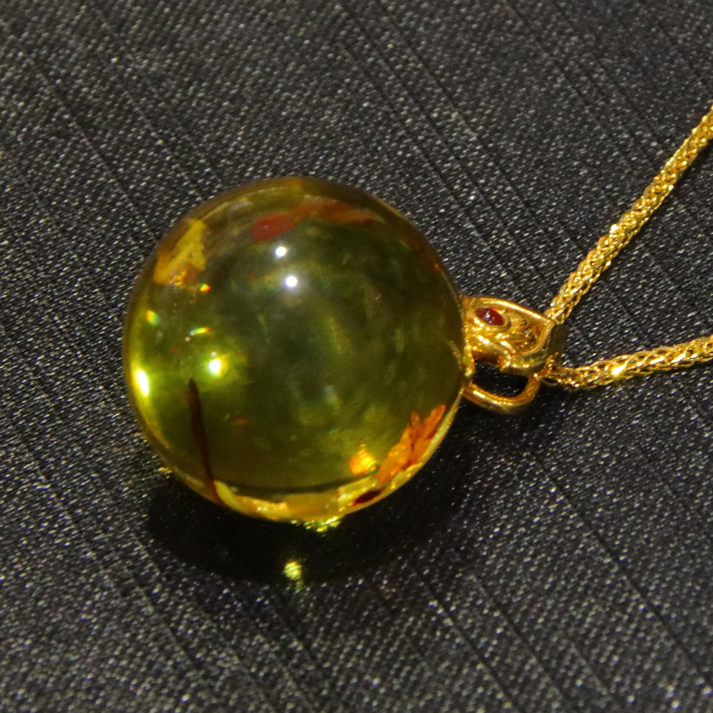 925 silver fashion blue amber diameter 17mm 0.005kg ladies necklace pendant