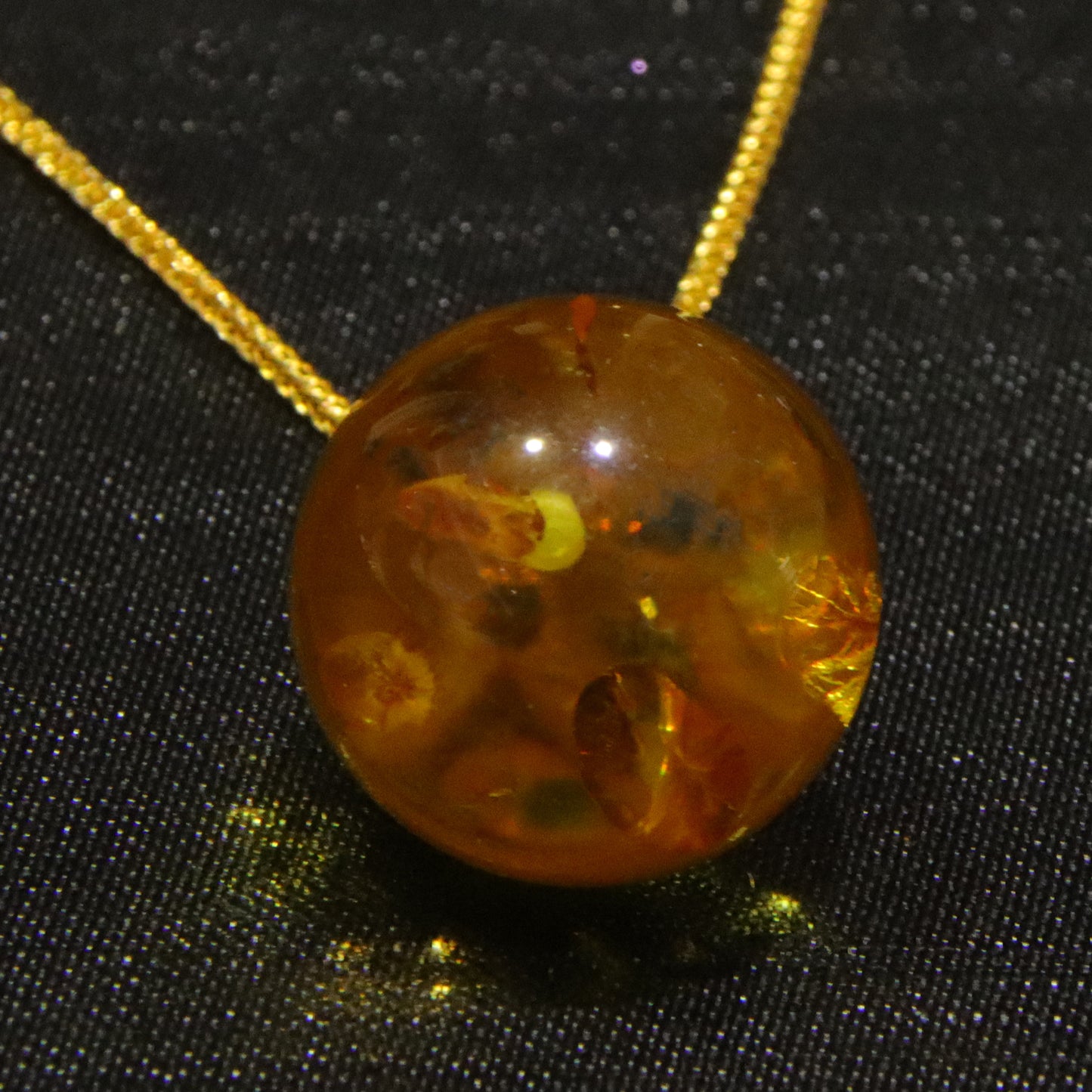 925 silver fashion blue amber diameter 17mm 0.005kg ladies necklace pendant