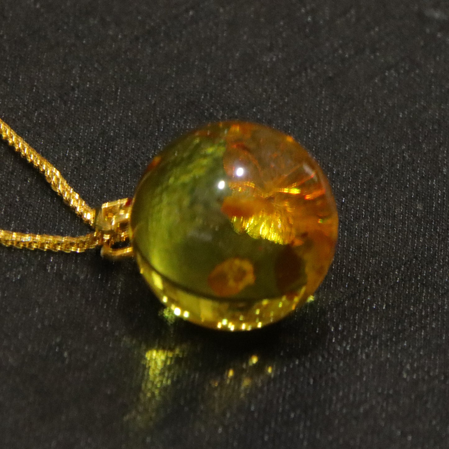 925 silver fashion blue amber diameter 17mm 0.005kg ladies necklace pendant