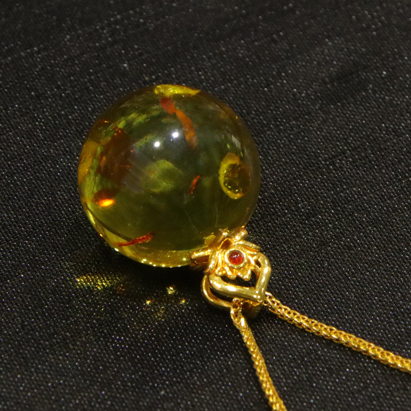 925 silver fashion blue amber diameter 17mm 0.005kg ladies necklace pendant
