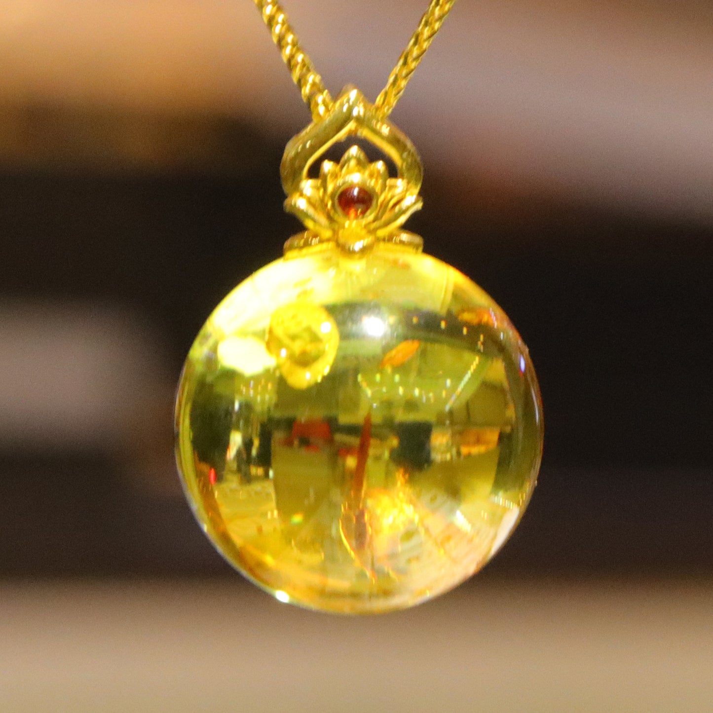 925 silver fashion blue amber diameter 17mm 0.005kg ladies necklace pendant