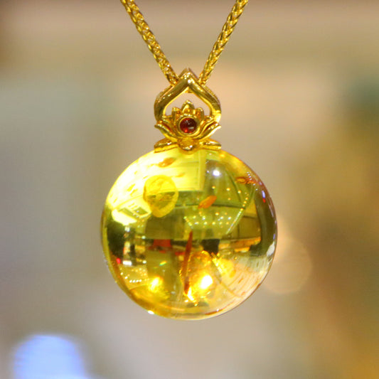 925 silver fashion blue amber diameter 17mm 0.005kg ladies necklace pendant
