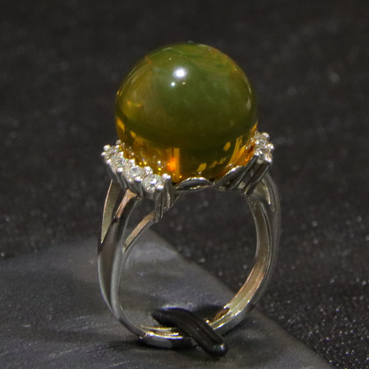 925 silver fashion blue amber diameter 14mm 0.005kg women's ring
