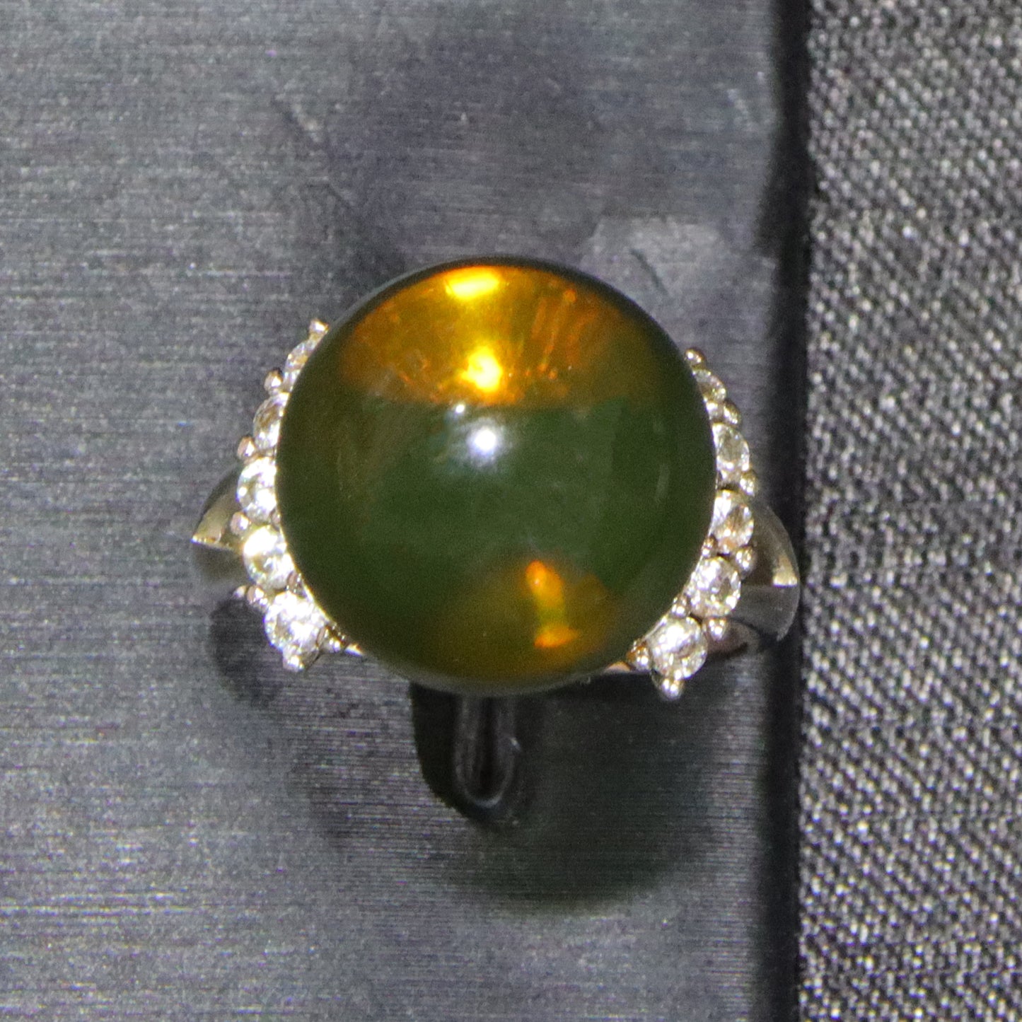 925 silver fashion blue amber diameter 14mm 0.005kg women's ring
