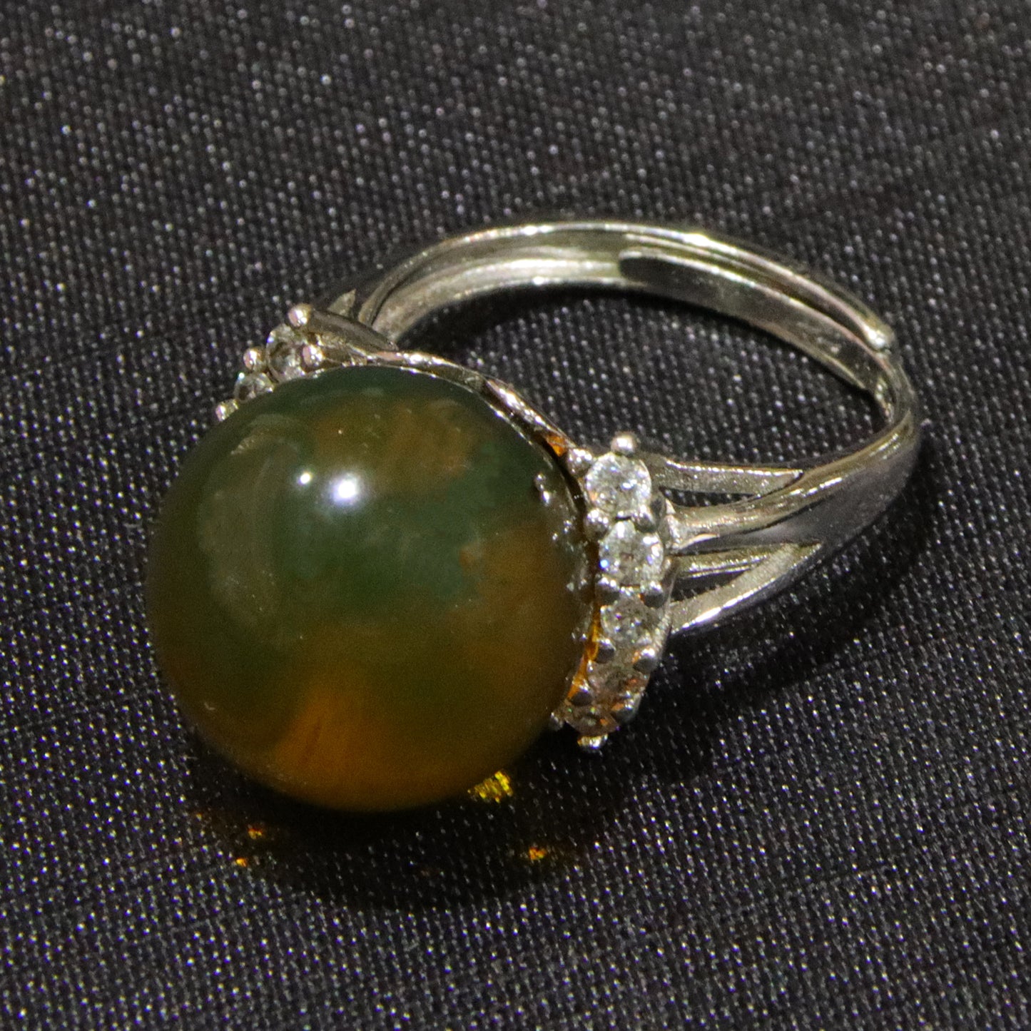 925 silver fashion blue amber diameter 14mm 0.005kg women's ring