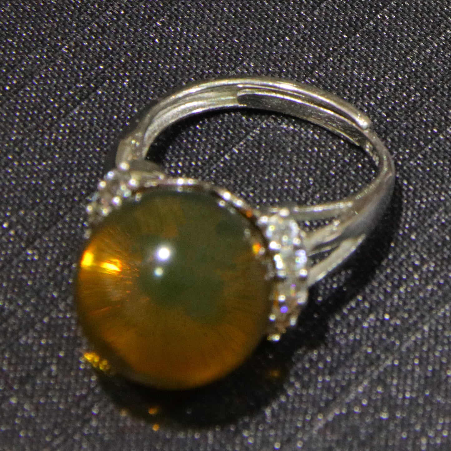 925 silver fashion blue amber diameter 14mm 0.005kg women's ring