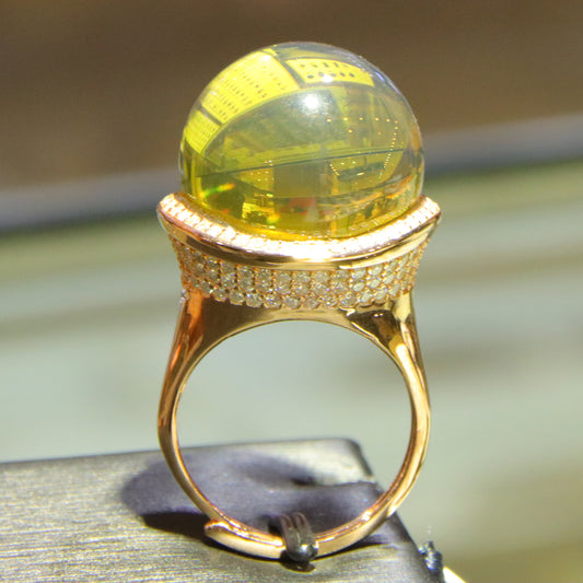 925 silver fashion blue amber diameter 19.1mm 0.014kg women's ring