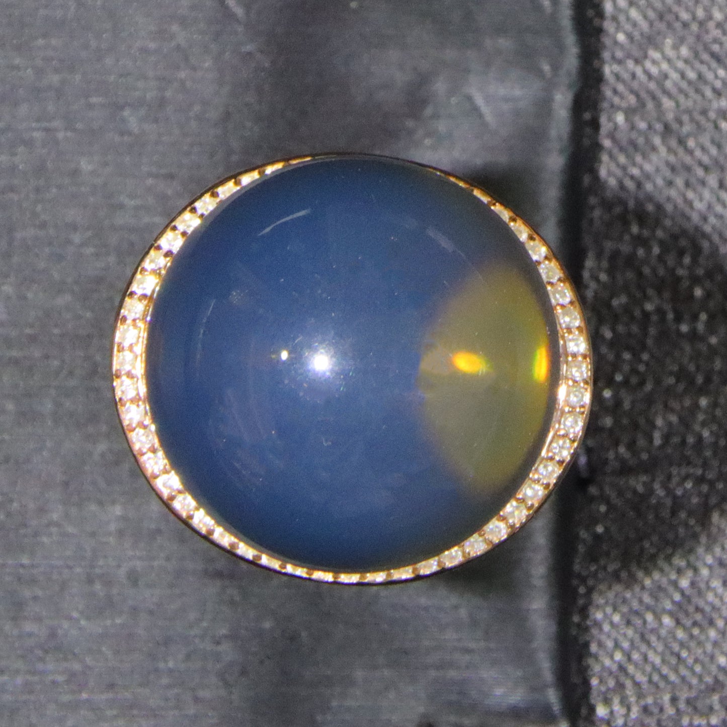 925 silver fashion blue amber diameter 19.1mm 0.014kg women's ring