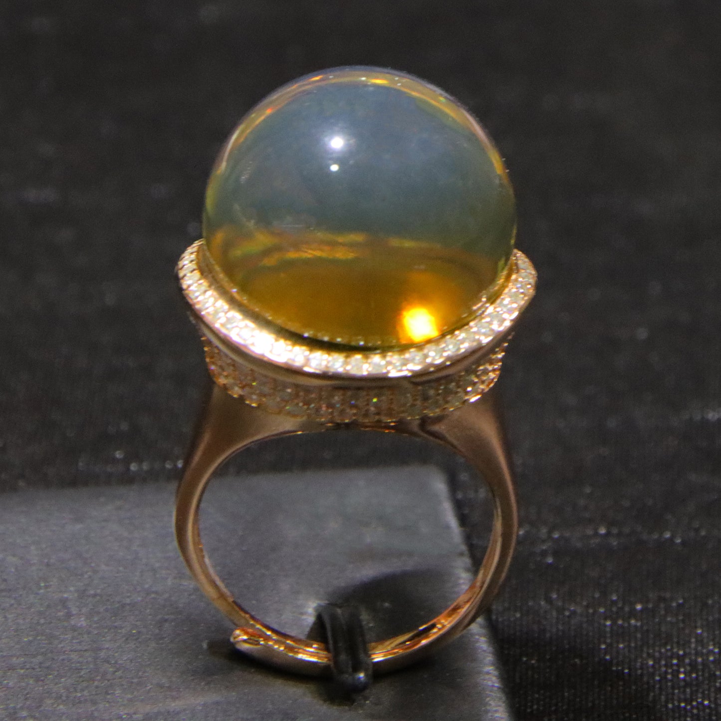 925 silver fashion blue amber diameter 19.1mm 0.014kg women's ring
