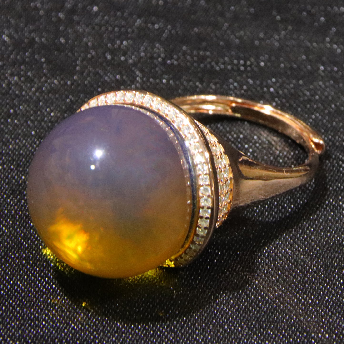 925 silver fashion blue amber diameter 19.1mm 0.014kg women's ring