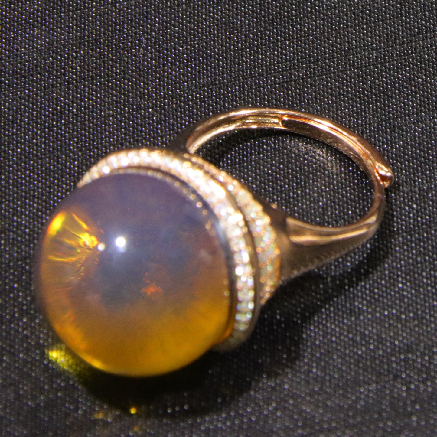 925 silver fashion blue amber diameter 19.1mm 0.014kg women's ring