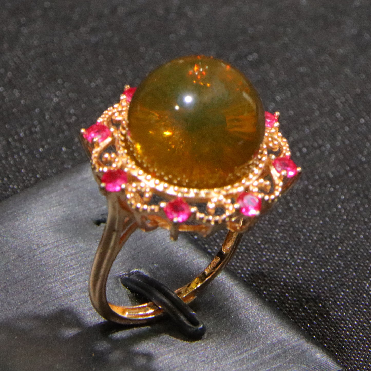 925 silver fashion blue amber diameter 14mm 0.006kg women's ring