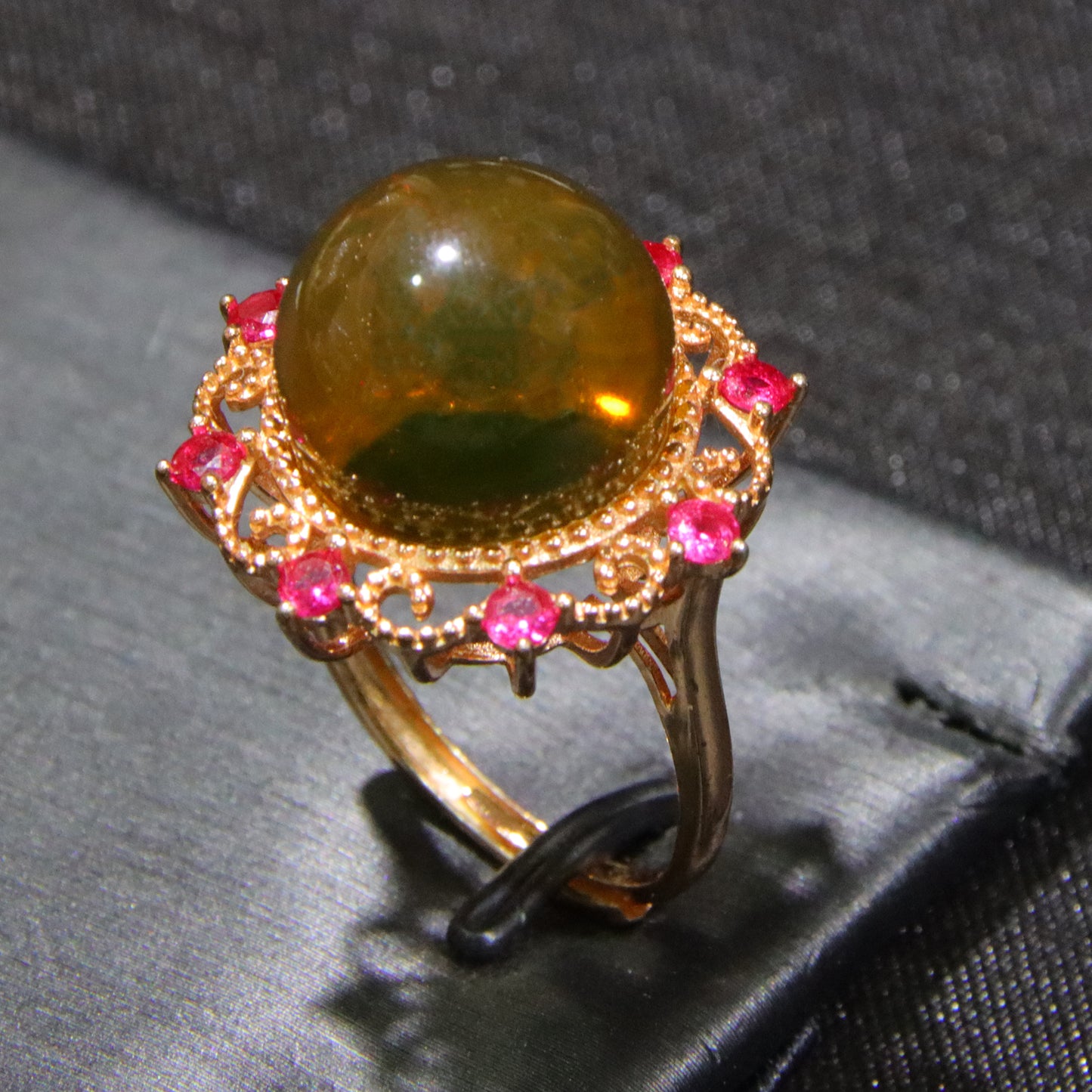 925 silver fashion blue amber diameter 14mm 0.006kg women's ring