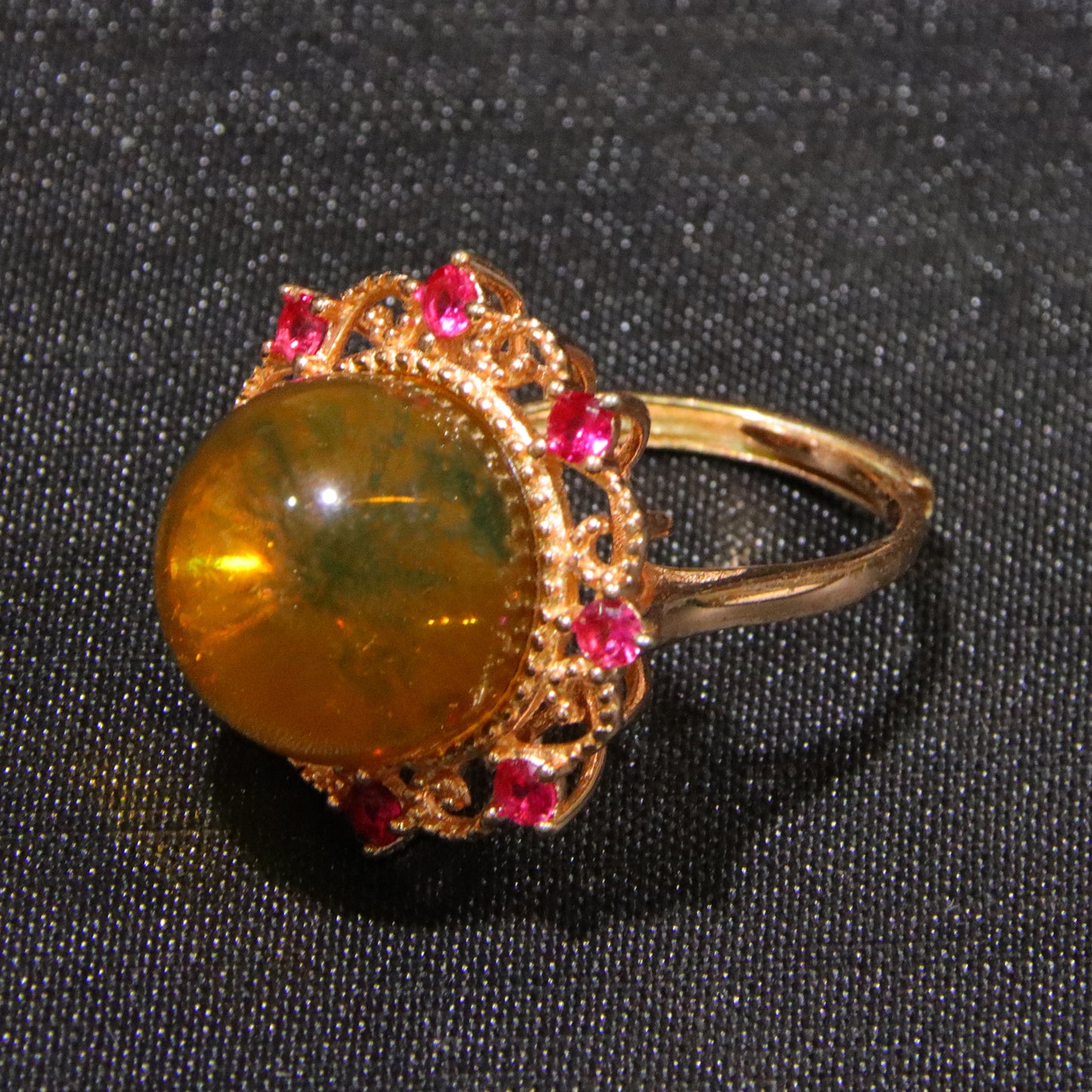 925 silver fashion blue amber diameter 14mm 0.006kg women's ring
