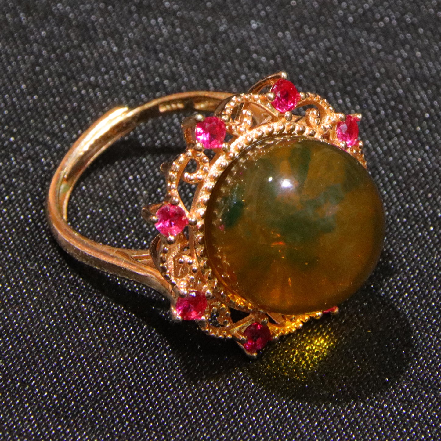 925 silver fashion blue amber diameter 14mm 0.006kg women's ring