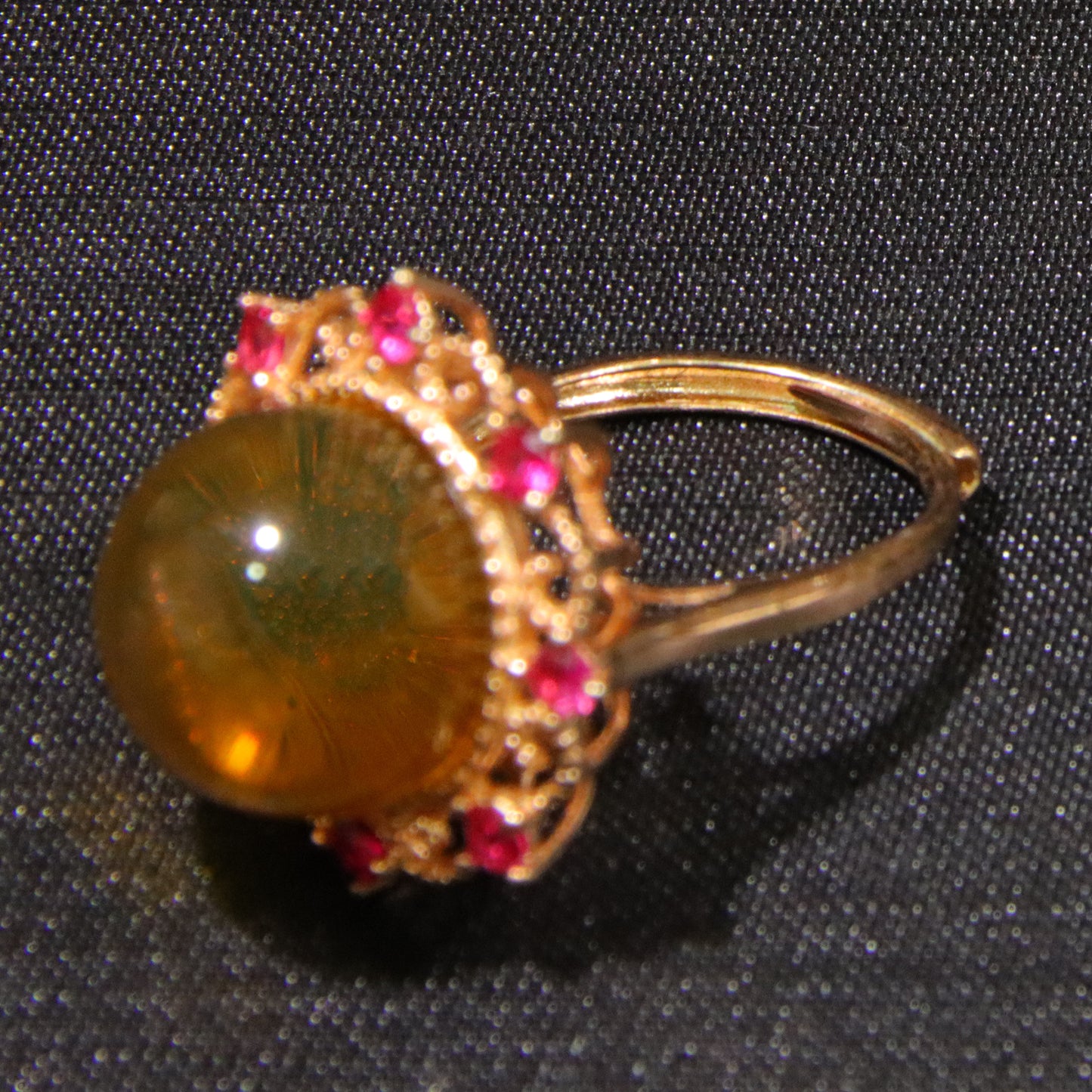 925 silver fashion blue amber diameter 14mm 0.006kg women's ring