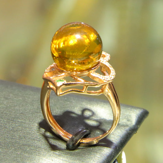 925 silver fashion blue amber diameter 12mm 0.004kg women's ring