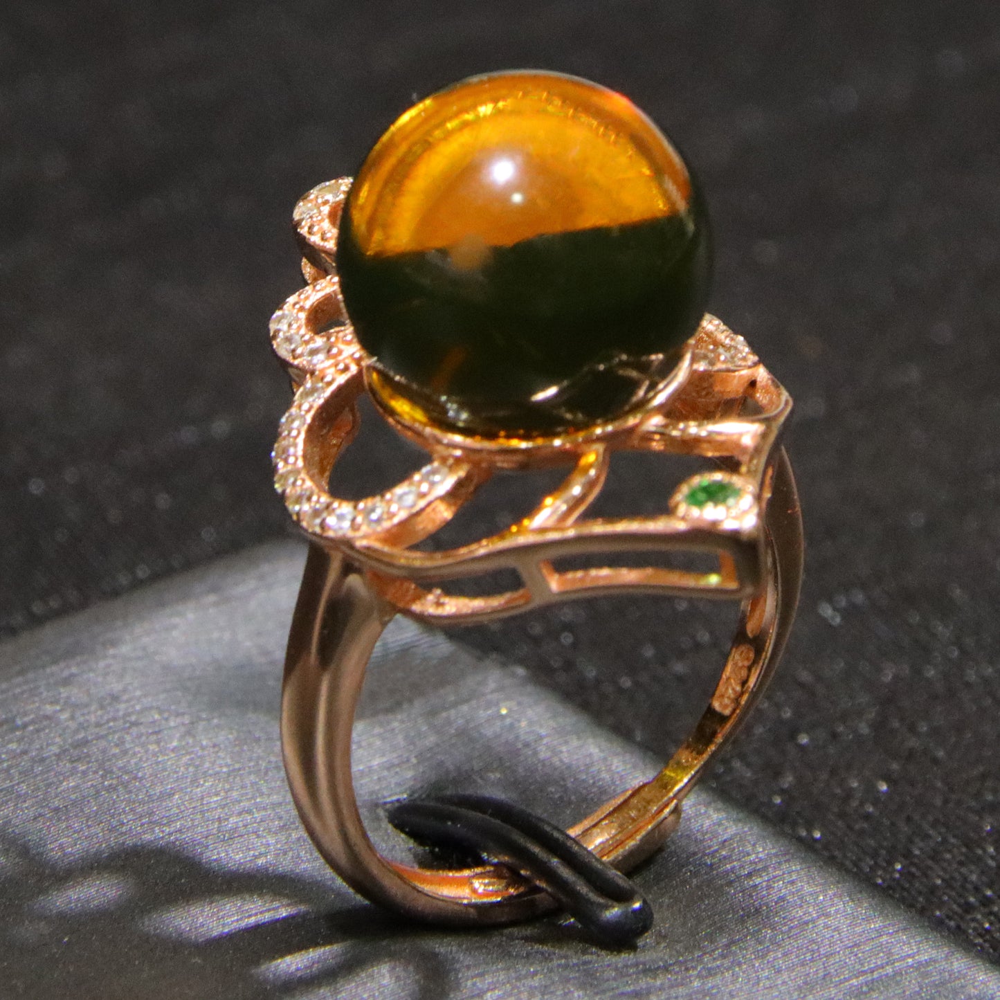 925 silver fashion blue amber diameter 12mm 0.004kg women's ring