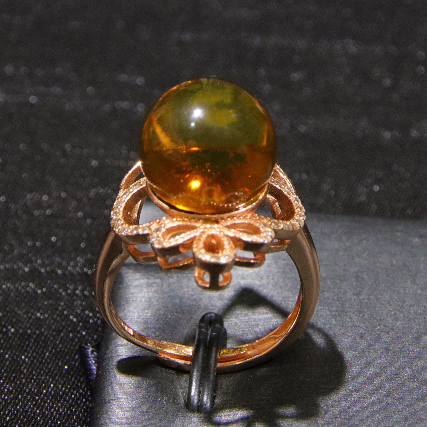 925 silver fashion blue amber diameter 12mm 0.004kg women's ring