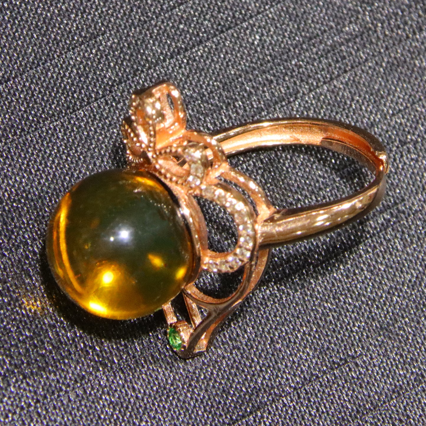 925 silver fashion blue amber diameter 12mm 0.004kg women's ring