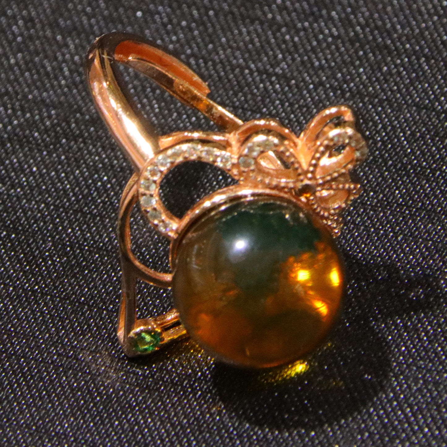 925 silver fashion blue amber diameter 12mm 0.004kg women's ring