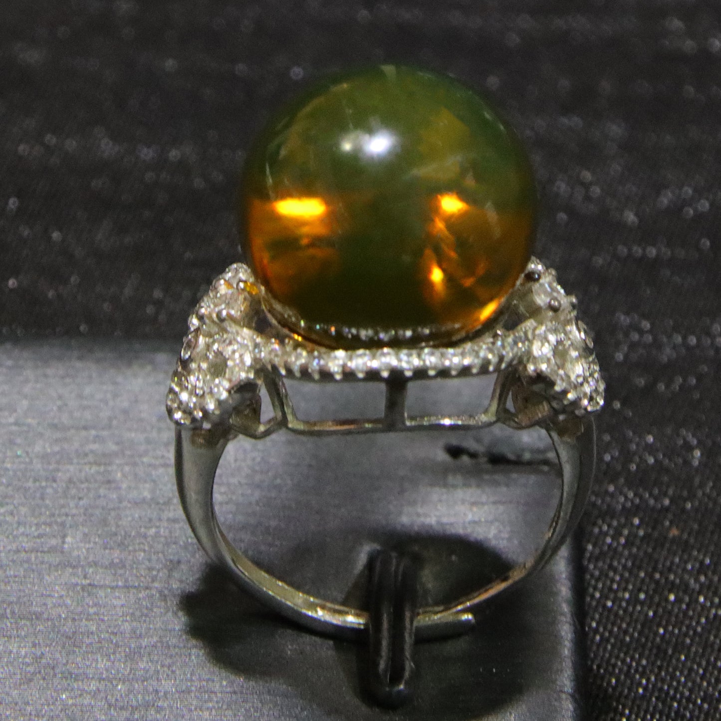 925 silver fashion blue amber diameter 15mm 0.006kg women's ring