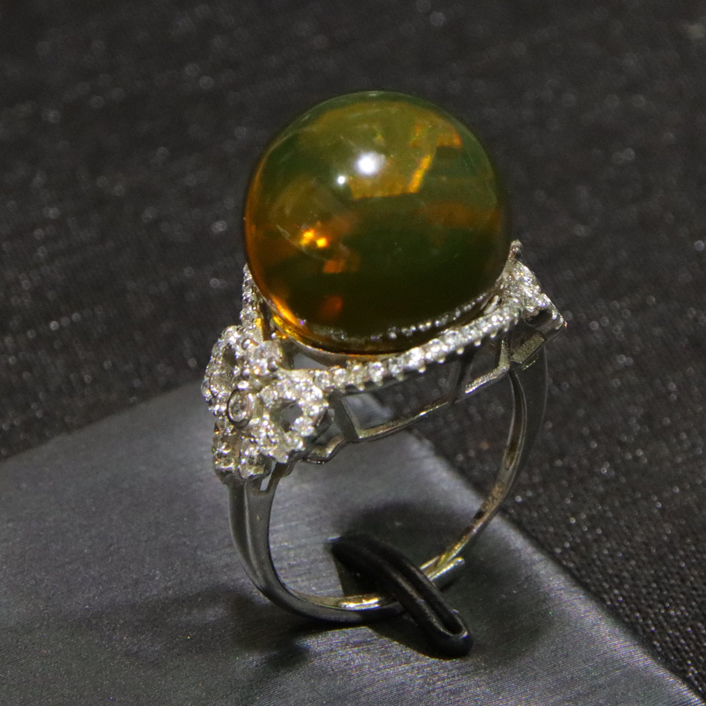 925 silver fashion blue amber diameter 15mm 0.006kg women's ring
