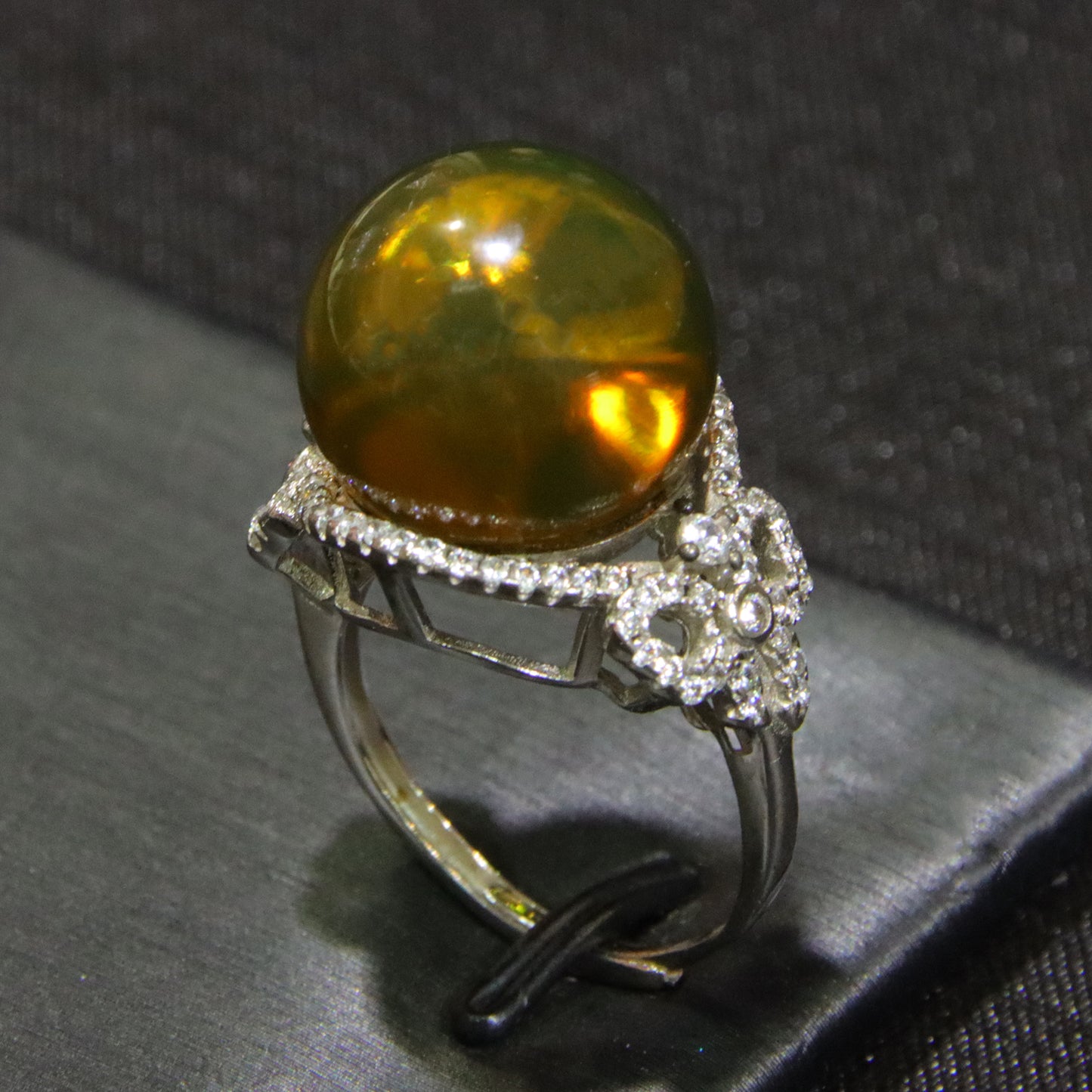 925 silver fashion blue amber diameter 15mm 0.006kg women's ring