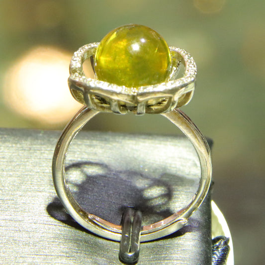 925 silver fashion blue amber diameter 9mm 0.004kg women's ring
