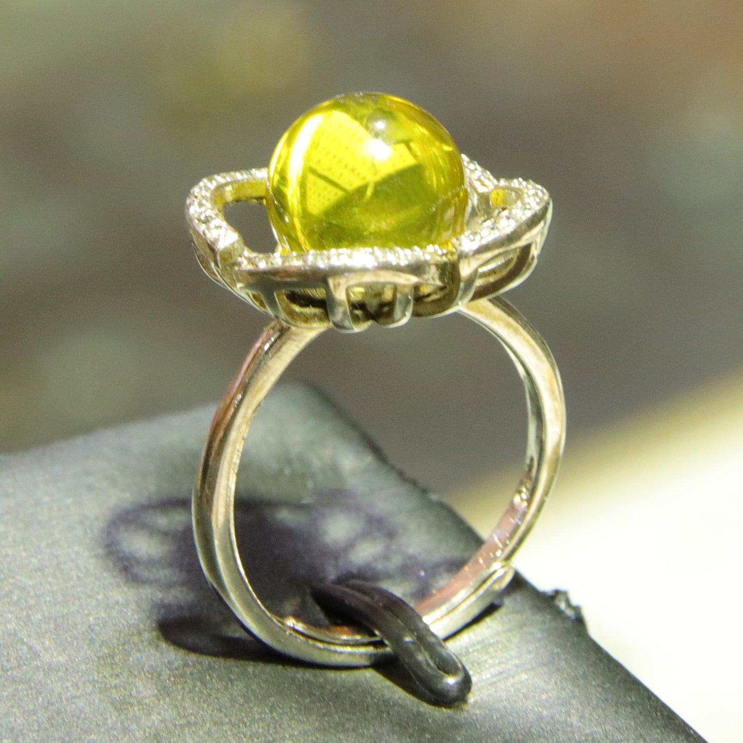 925 silver fashion blue amber diameter 9mm 0.004kg women's ring