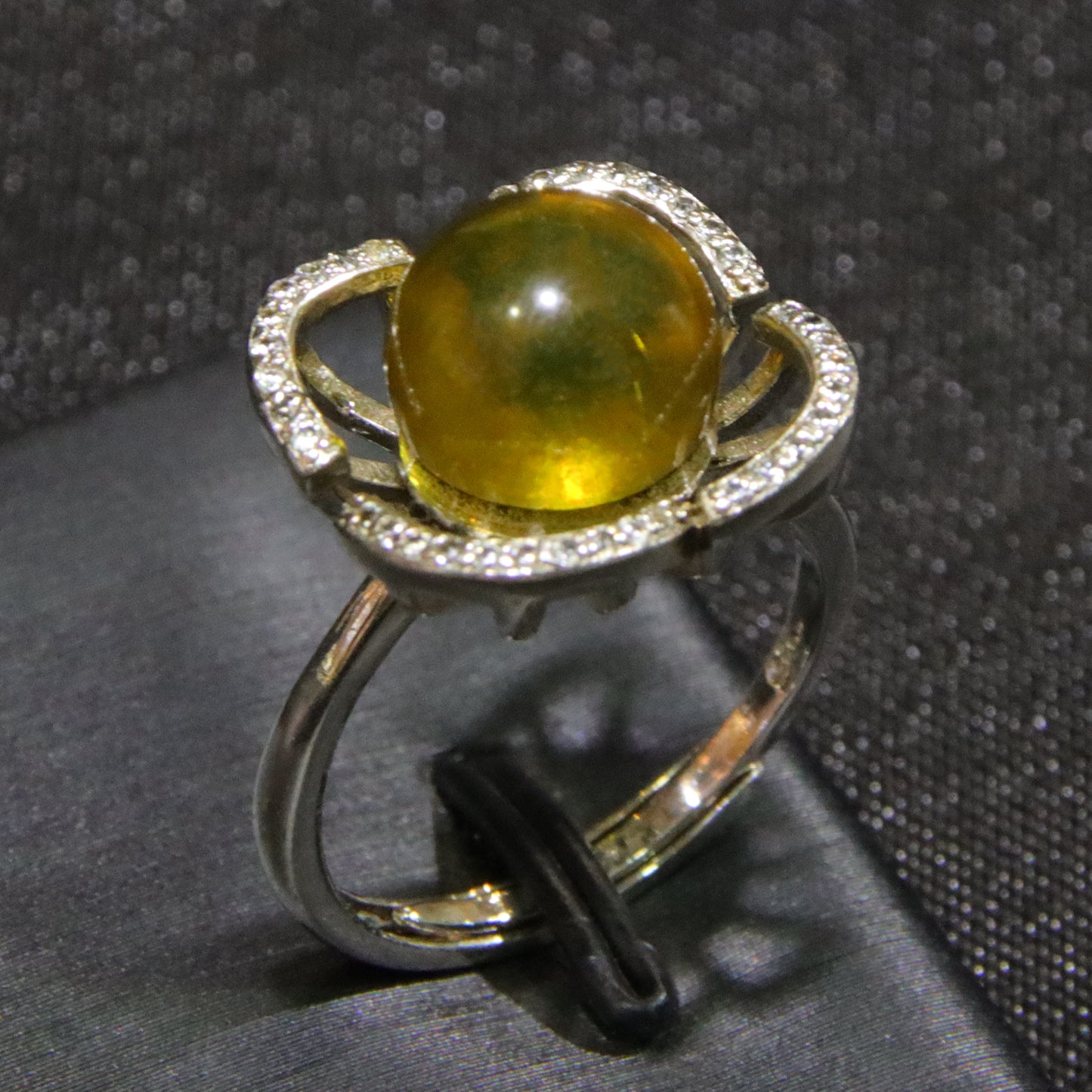 925 silver fashion blue amber diameter 9mm 0.004kg women's ring